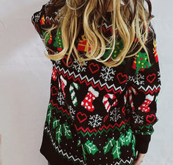 Printed Button Up V-Neck Long Sleeve Cardigan with Pockets