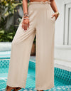 Smocked Wide Leg Pants with Pockets