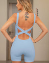 Crisscross Wide Strap Active Romper