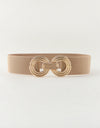 Geometric Buckle Elastic Wide Belt