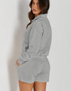 Half Button Sweatshirt and Shorts Active Set