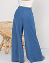 Plus Size Tied Slit Wide Leg Pants