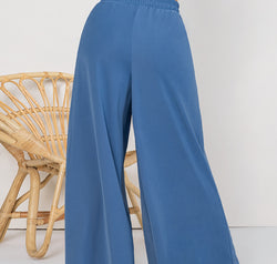 Plus Size Tied Slit Wide Leg Pants