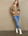 Woven Right Striped Button Front Cardigan