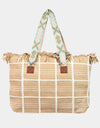 Fame Fringe Detail Checkered Tote Bag