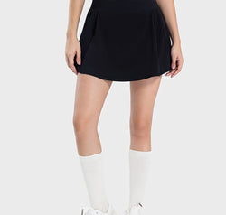 Pleated Detail Mid-Rise Waist Active Skirt