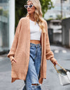 Open Front Dropped Shoulder Longline Cardigan