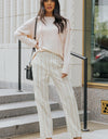 Striped Smocked Waist Wide Leg Pants