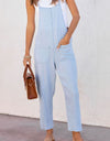 Spaghetti Strap Denim Overalls with Pockets