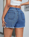 Raw Hem High Waist Denim Shorts