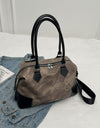 Contrast PU Leather Shoulder Bag