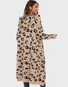 Leopard Hooded Cardigan with Pockets