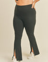 Kimberly C Full Size Slit Flare Leg Pants in Black