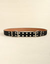 PU Leather Two Row Eyelet Belt