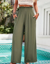 Smocked Wide Leg Pants with Pockets