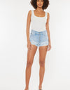 Kancan Distressed Button Fly Denim Shorts