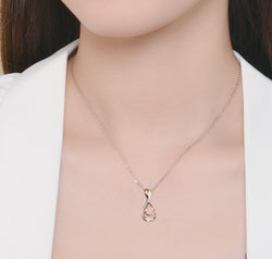 925 Sterling Silver Inlaid Moissanite Infinity Pendant Necklace