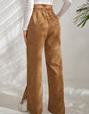 Slit Pocketed High Waist Wide Leg Pants