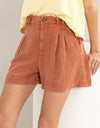 HYFVE High Waist Pleated Linen Shorts