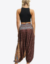 Printed Smocked Waist Harem Pants