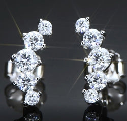 All You Need Moissanite Platinum-Plated Earrings