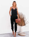 Lace Detail V-Neck Spaghetti Strap Jumpsuit