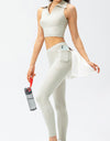 Full Size Slim Fit High Waist Long Sports Pants with Pockets