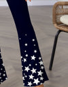 Star Elastic Waist Bootcut Pants