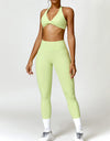 Twisted Halter Neck Bra and High Waist Leggings Active Set