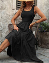 Smocked Scoop Neck Sleeveless Tank Dress