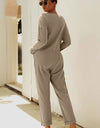 Buttoned Drop Shoulder Pocket Jumpsuit