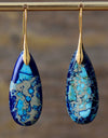 Handmade Teardrop Shape Natural Stone Dangle Earrings