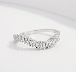 925 Sterling Silver Inlaid Zircon Ring