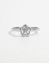 925 Sterling Silver Zircon Flower Ring