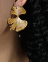 Ginkgo Biloba Design Stud Earrings