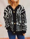 Abstract Pattern Button Down Cardigan