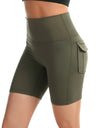 Pocketed High Waist Active Shorts