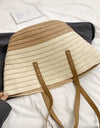 Contrast Straw Braided Handbag