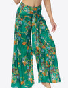 Floral Tie-Waist Tiered Culottes