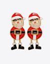 Rhinestone Alloy Santa Earrings