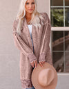 Woven Right Heathered Open Front Longline Cardigan