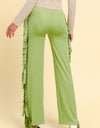 Fringe Trim Wide Leg Pants