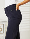 Judy Blue Full Size High Waist Tummy Control Garment Dyed Wide Cropped Jeans