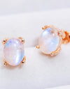 Natural Moonstone 4-Prong Stud Earrings