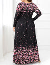 Plus Size Round Neck Maxi Dress with Pockets