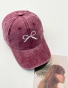 Bow Embroidered Adjustable Cap