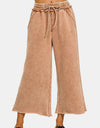 Zenana Acid Wash Fleece Wide Leg Pants