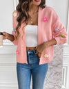 Floral Long Sleeve Open Front Cardigan