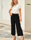 Drawstring Paperbag Waist Wide Leg Pants