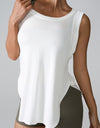 Slit Round Neck Active Tank